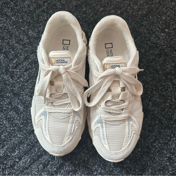 National Geographic Shoes - National Geographic Cream and Gray Sneakers